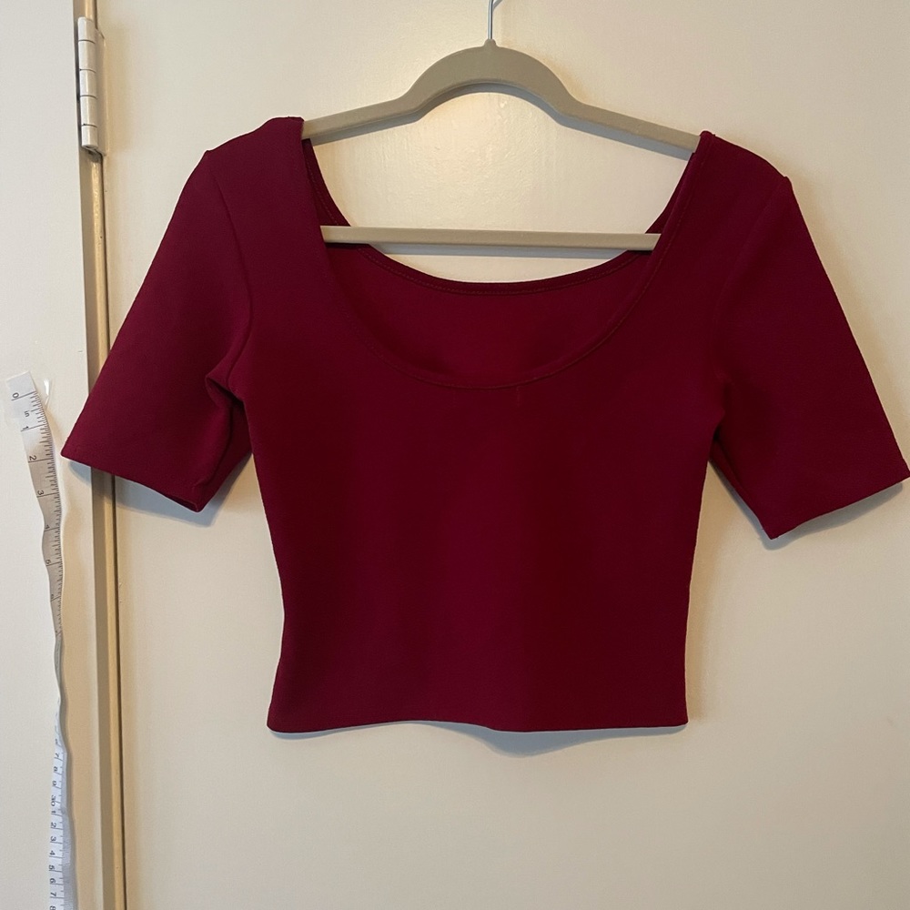 Maroon Crop Top stretchy